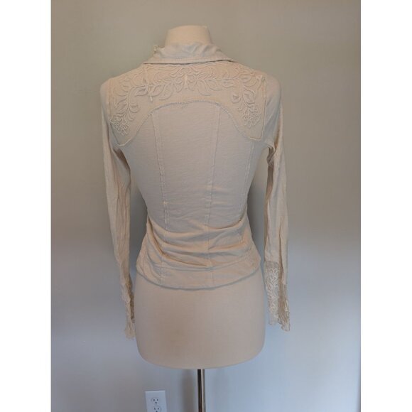 Free People Rosebud Cuff Button-Up Top Boho Peasant Cottagecore SMALL - Picture 4 of 8